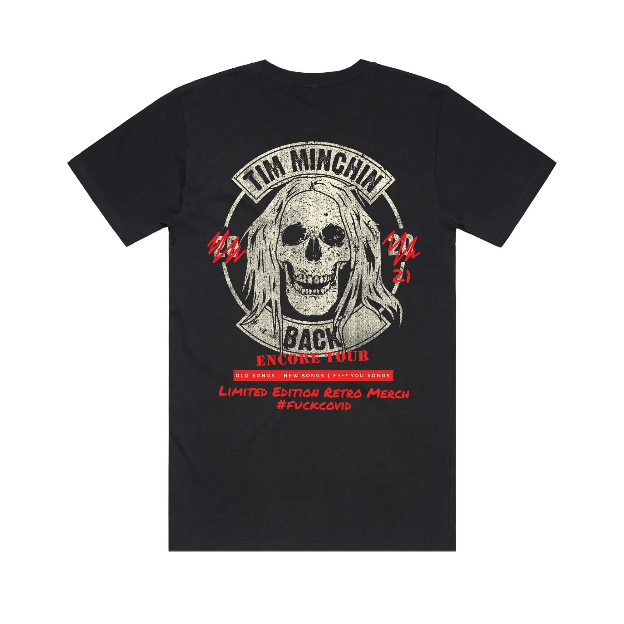Tim Minchin / Upcycled Skull Black T-Shirt