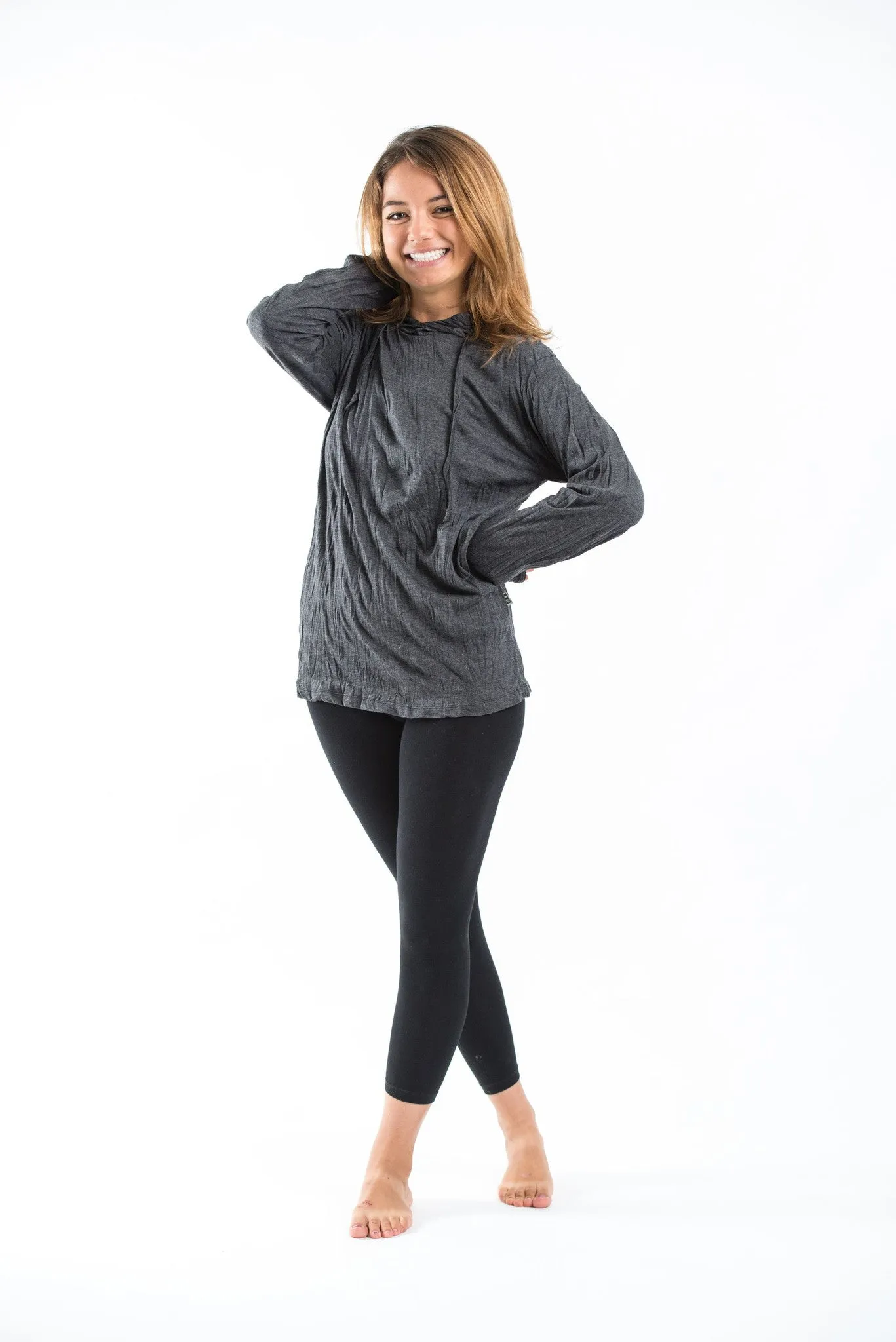 Unisex Solid Color Hoodie in Black