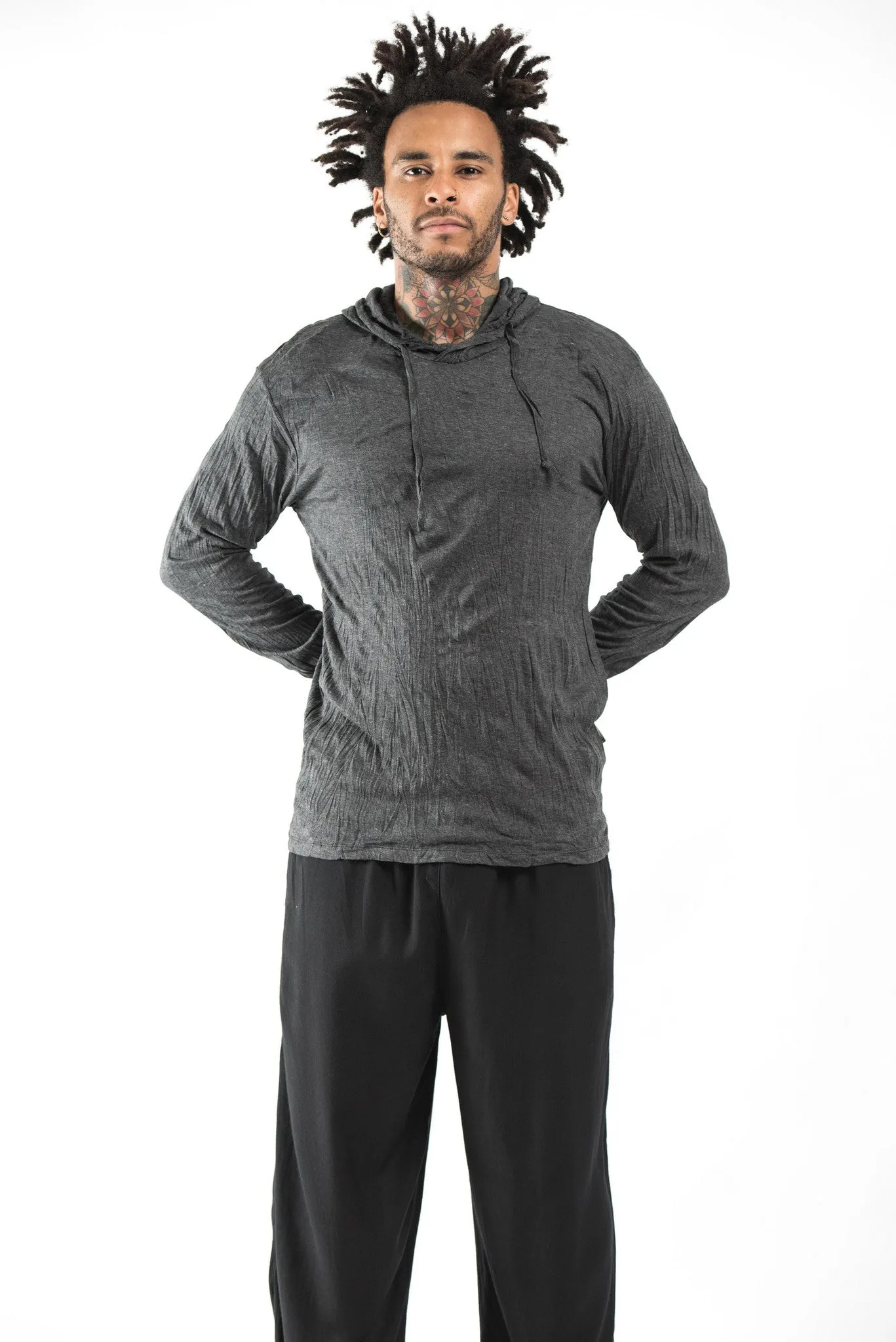 Unisex Solid Color Hoodie in Black