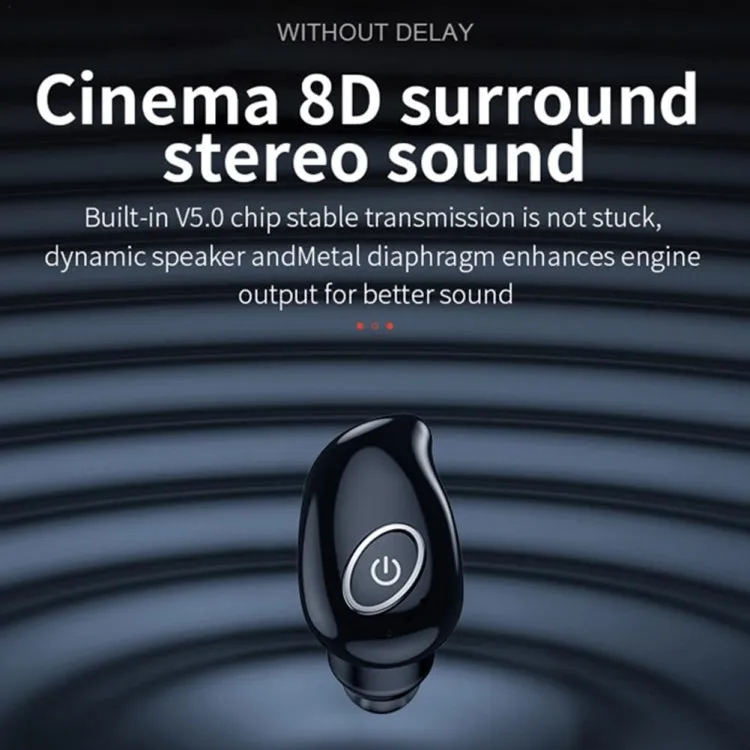V21 Mini Single Ear Stereo Bluetooth V5.0 Wireless Earphones without Charging Box(Blue)