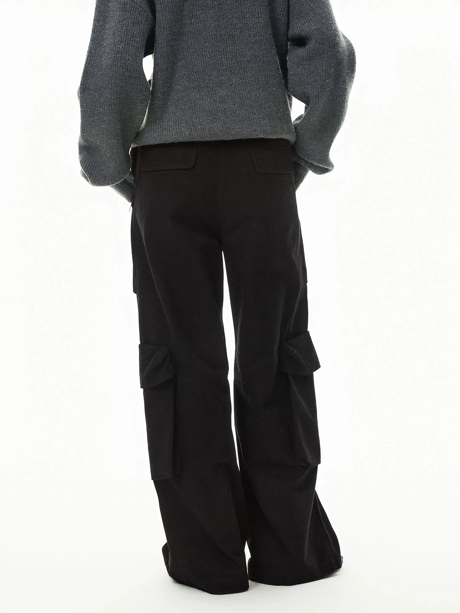 Washed Damaged Multi-pocket Casual Pants