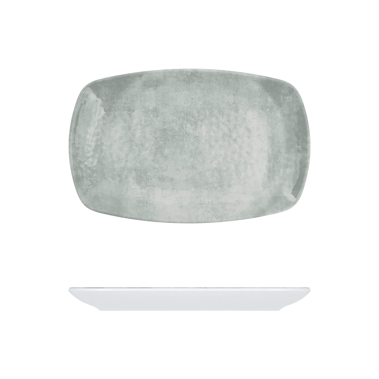 White Shakti Stone Melamine Oblong Plate 23.5 x 15cm - Pack 12