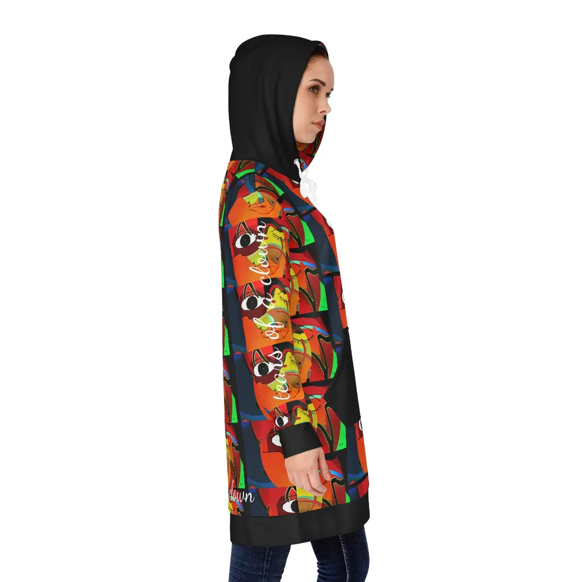 Women's Hoodie Dress (AOP) ABSTRACT CLOWN