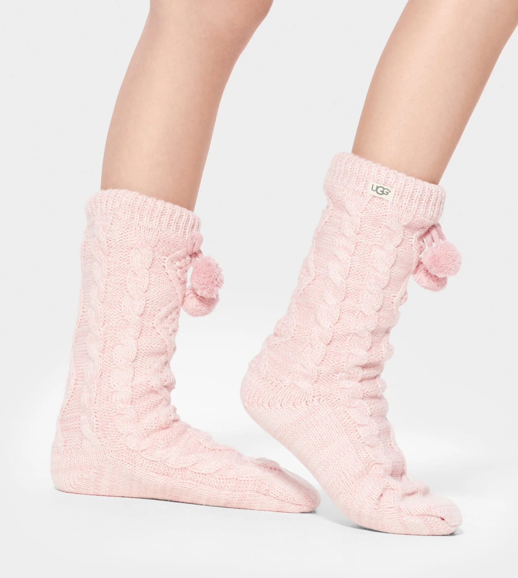 Women's Pom Pom Fleece Lined Crew Sock