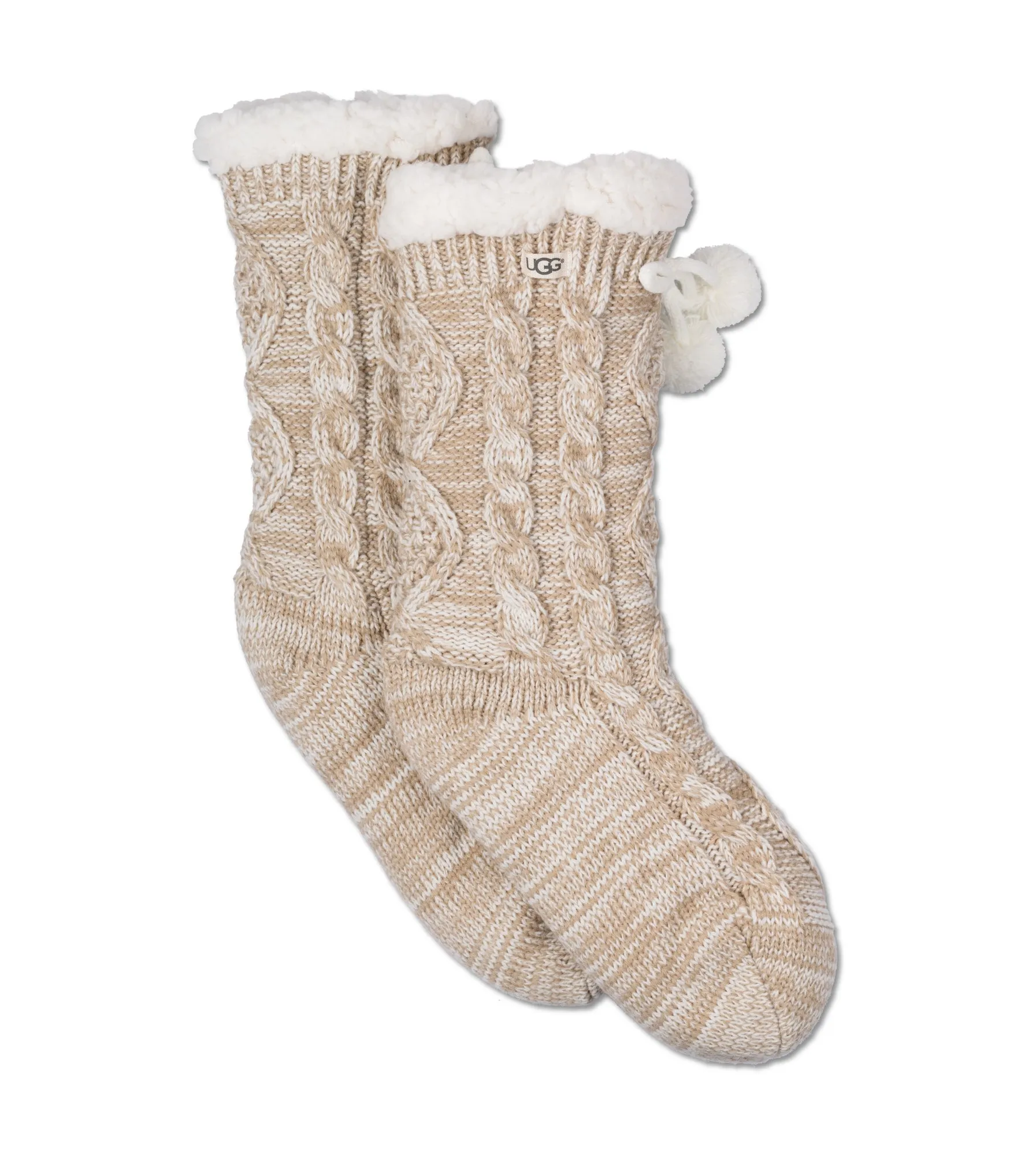 Women's Pom Pom Fleece Lined Crew Sock