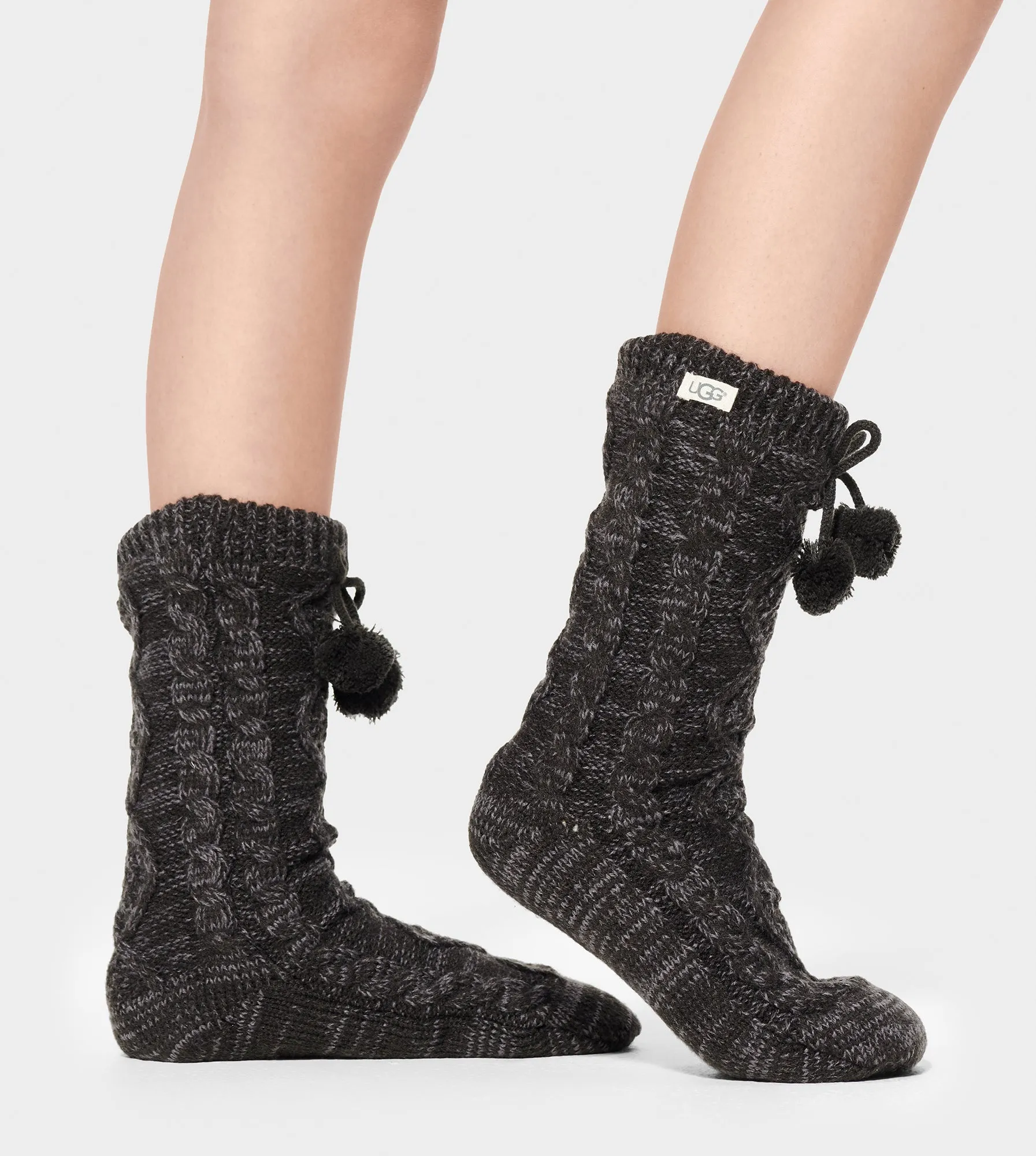 Women's Pom Pom Fleece Lined Crew Sock
