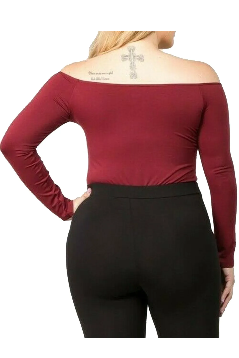 Womens Seamless Off the Shoulder Bodysuit Top