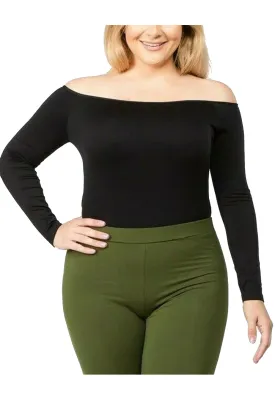 Womens Seamless Off the Shoulder Bodysuit Top