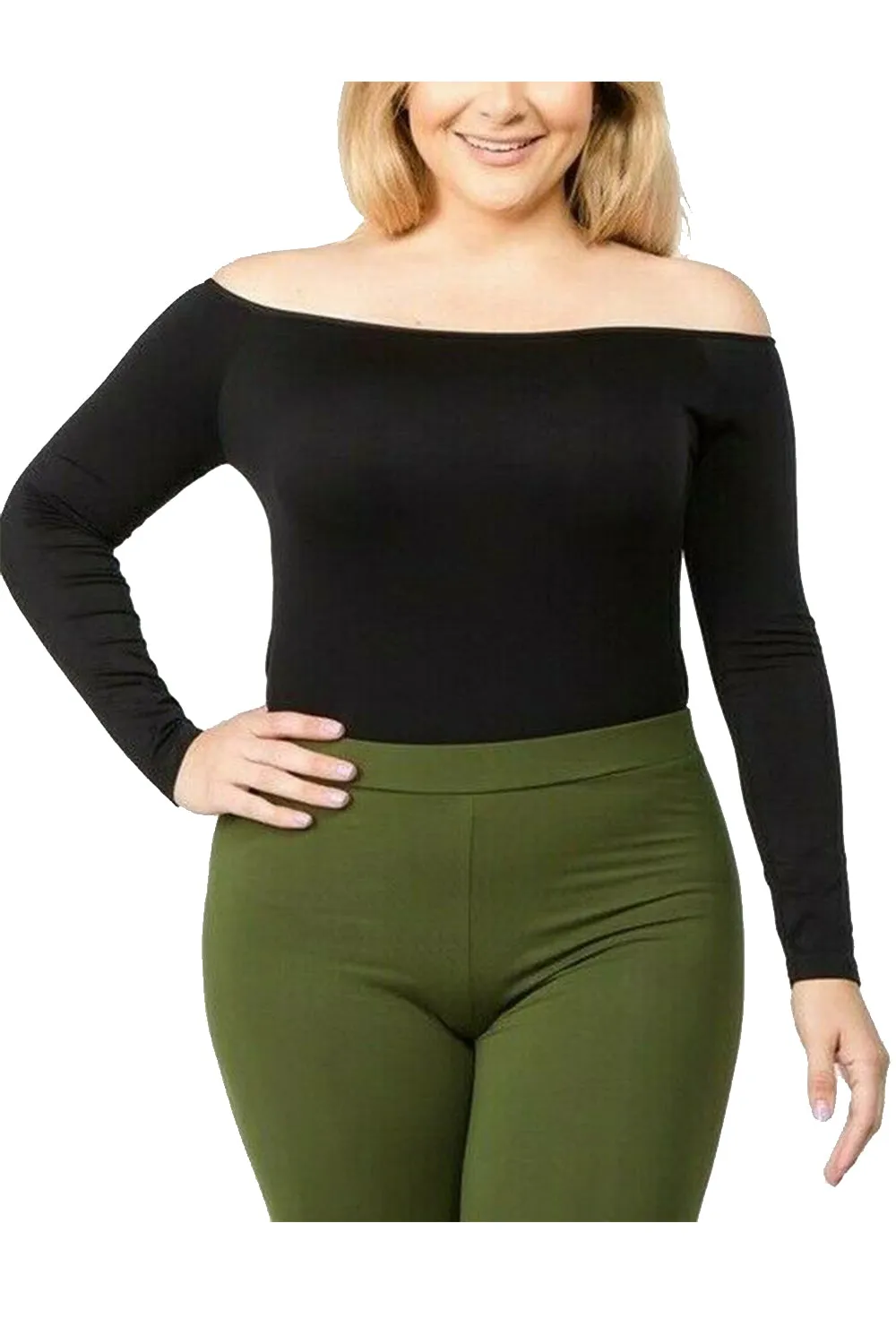Womens Seamless Off the Shoulder Bodysuit Top